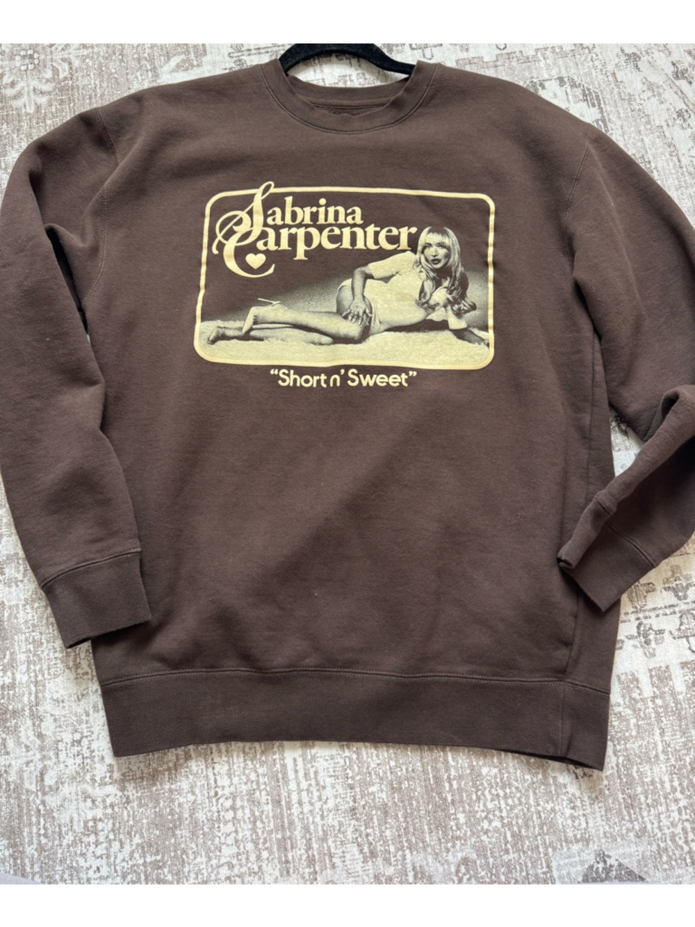 Sabrina Carpenter Brown Graphic Crewneck Sweatshirt